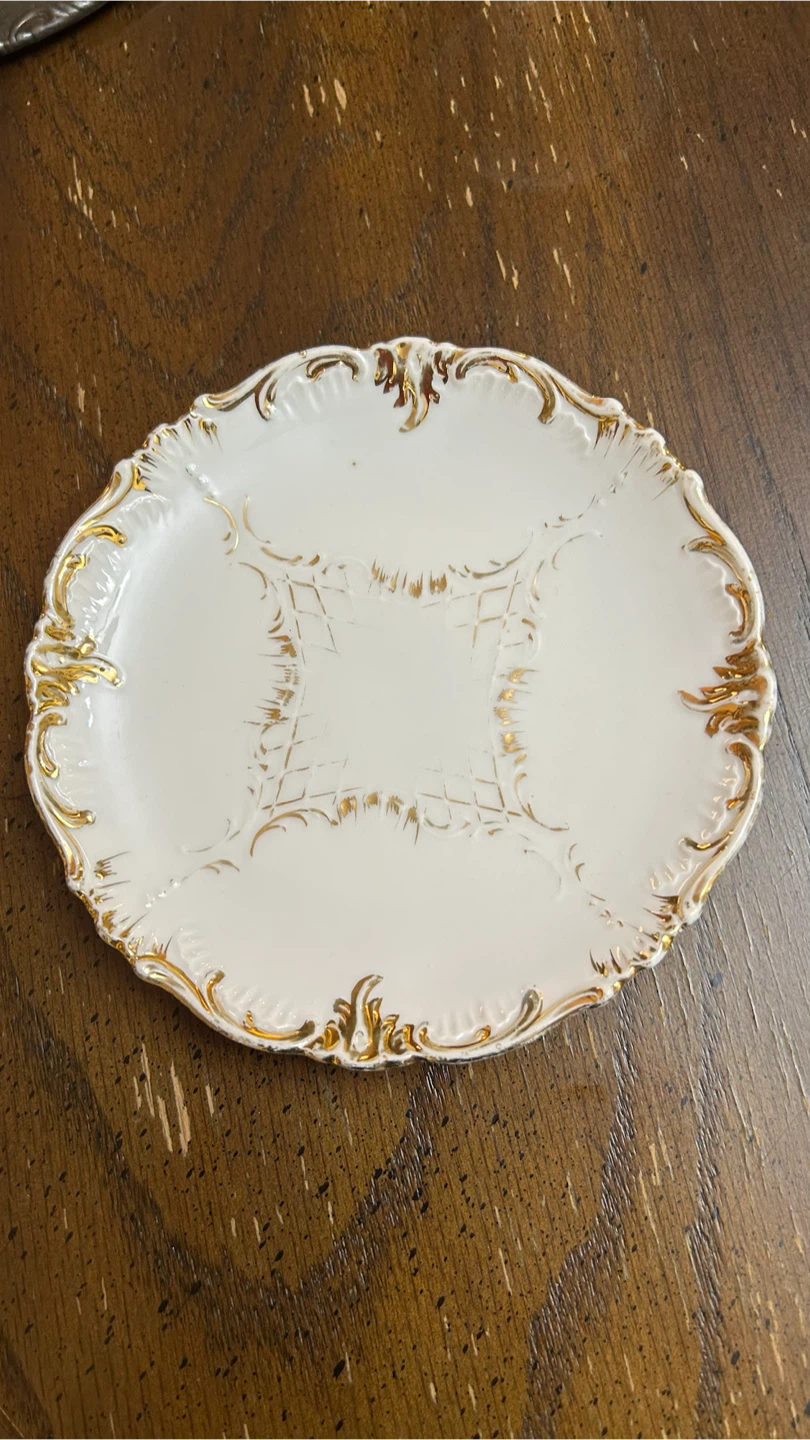 White and Gold Decorative Plate