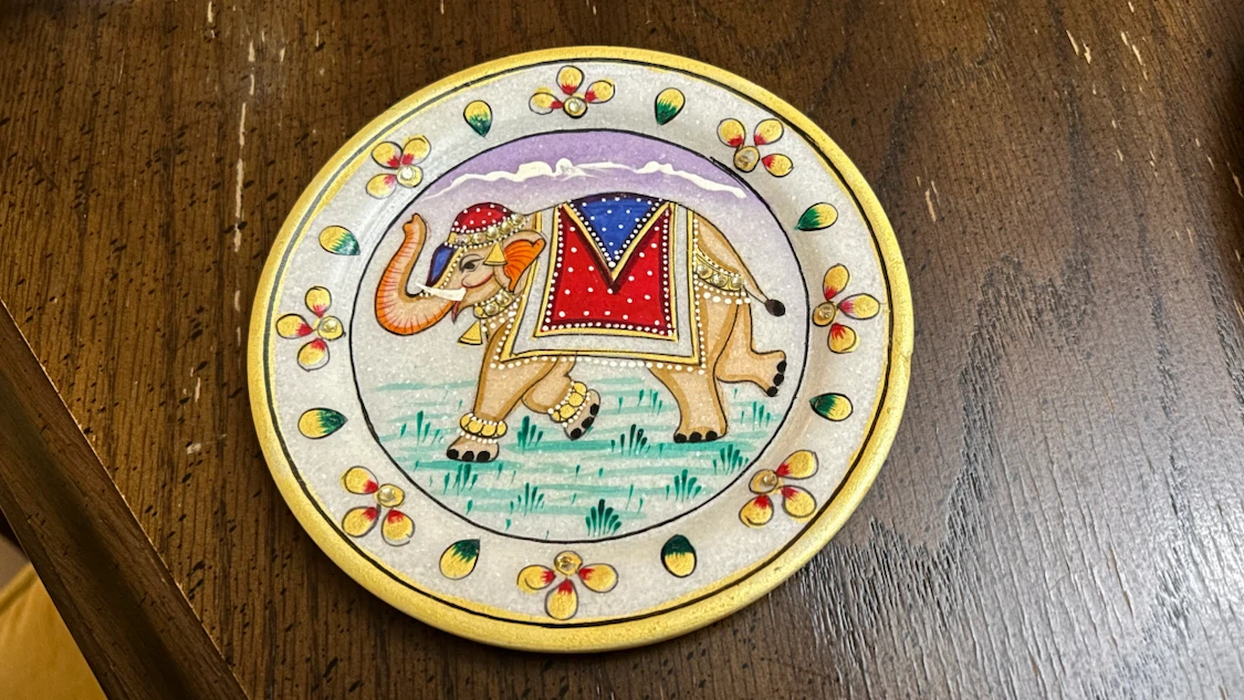 Decorative Plate with Elephant Design