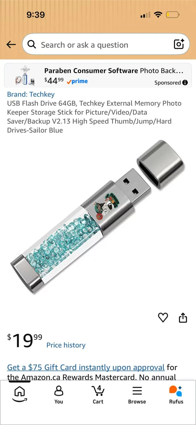 (Unused)Techkey 64GB USB Flash Drive