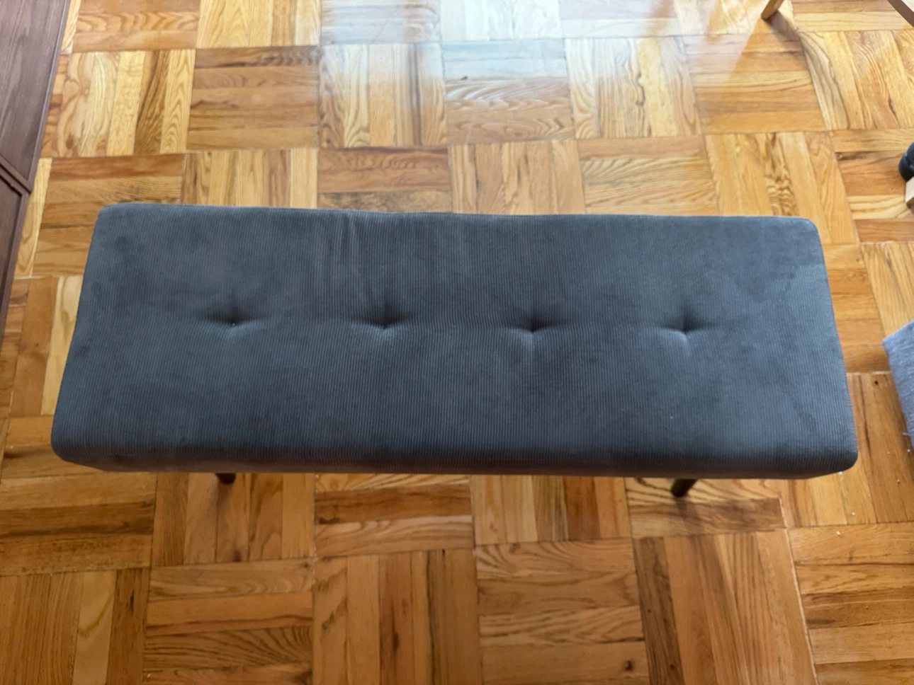 Gray Tufted Ottoman Bench - photo 2