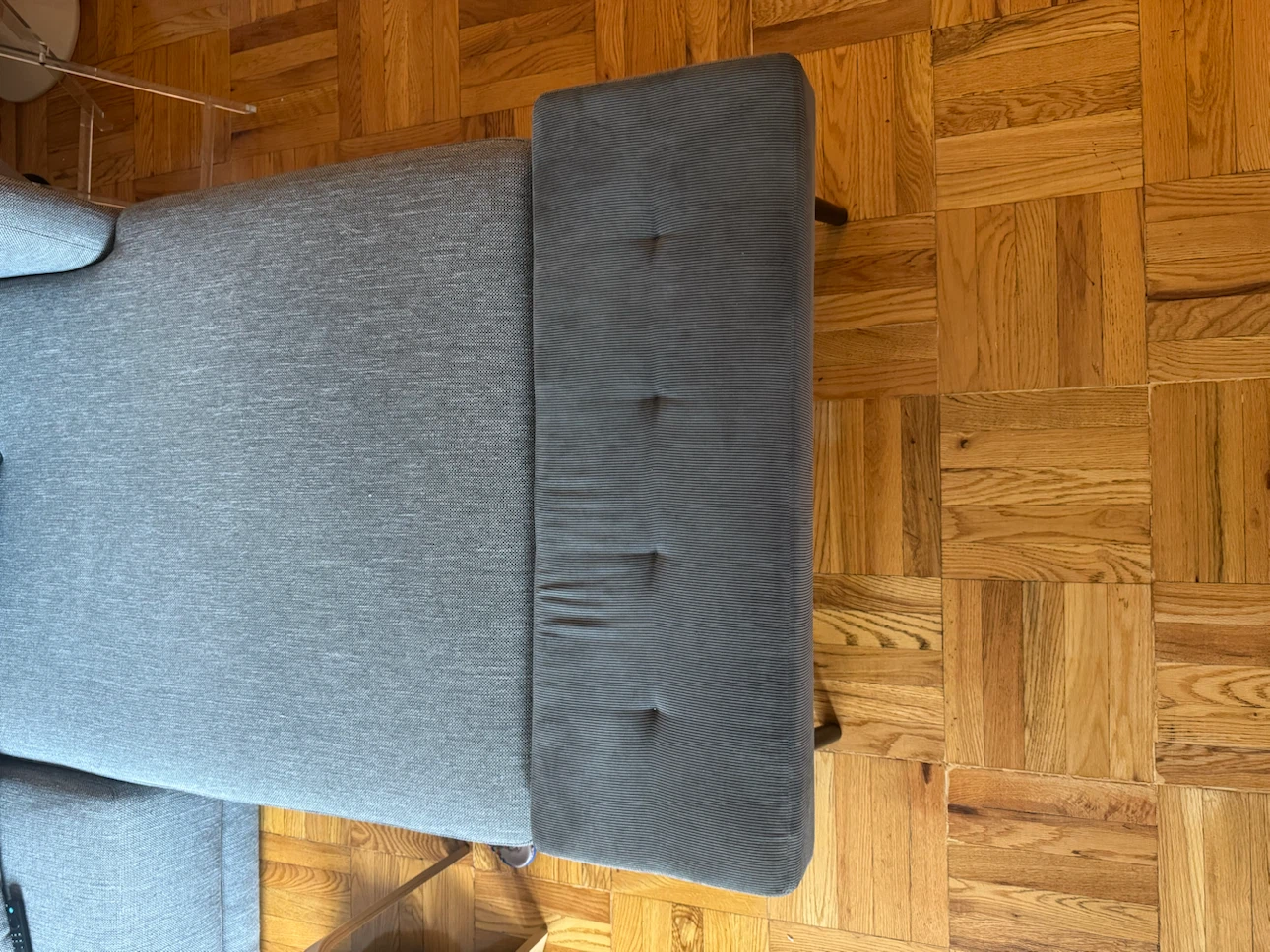Gray Tufted Ottoman Bench - photo 3