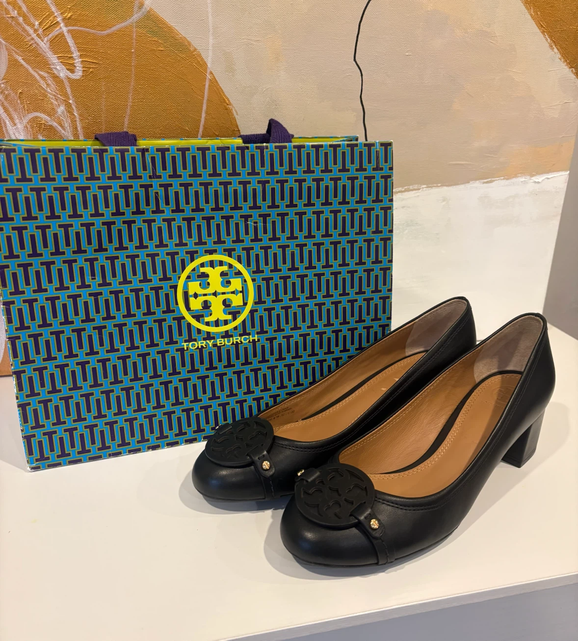 Tory Burch Black Leather Pumps Size 8.5 NEW