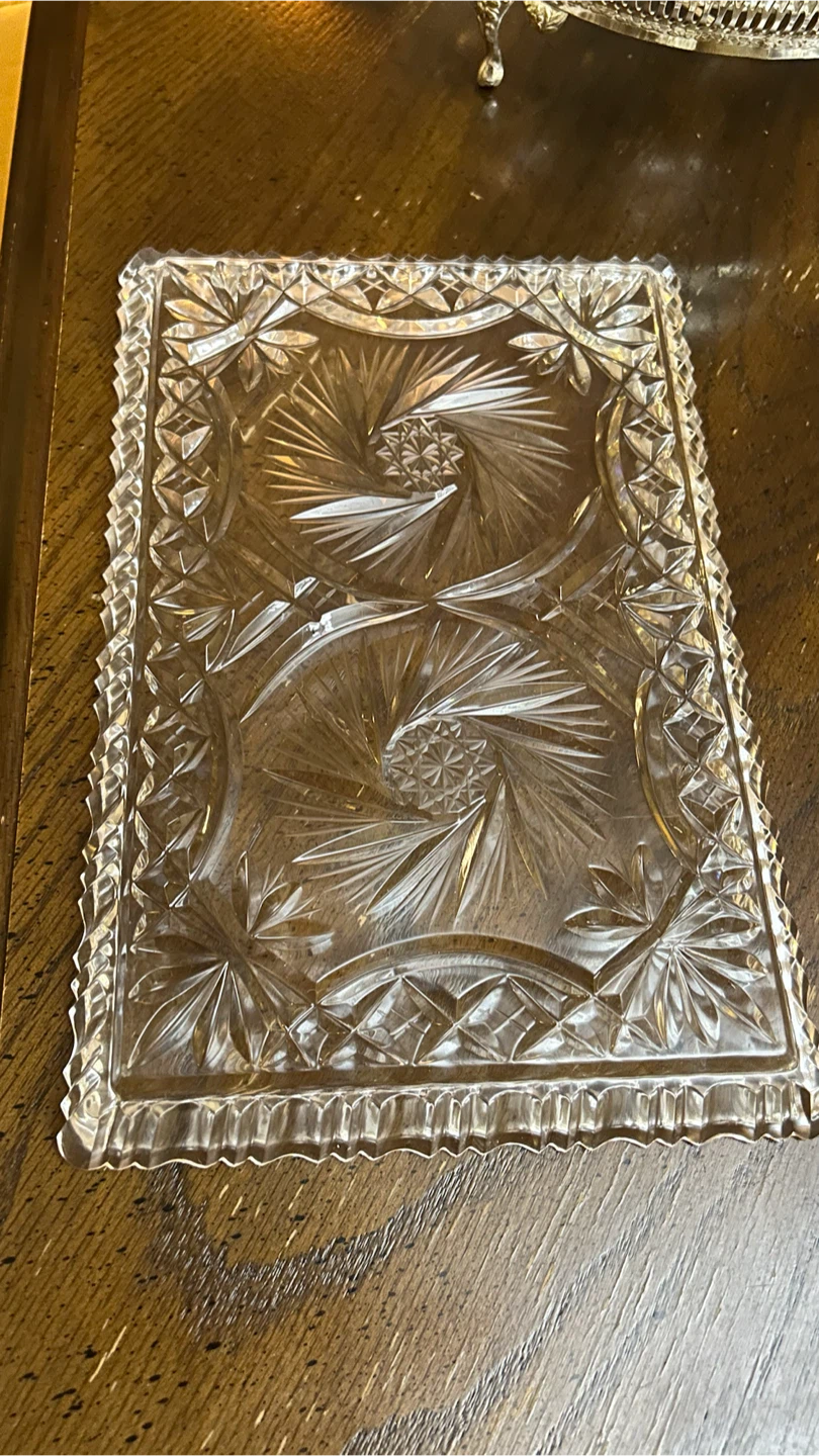 Heavy Crystal Glass Tray