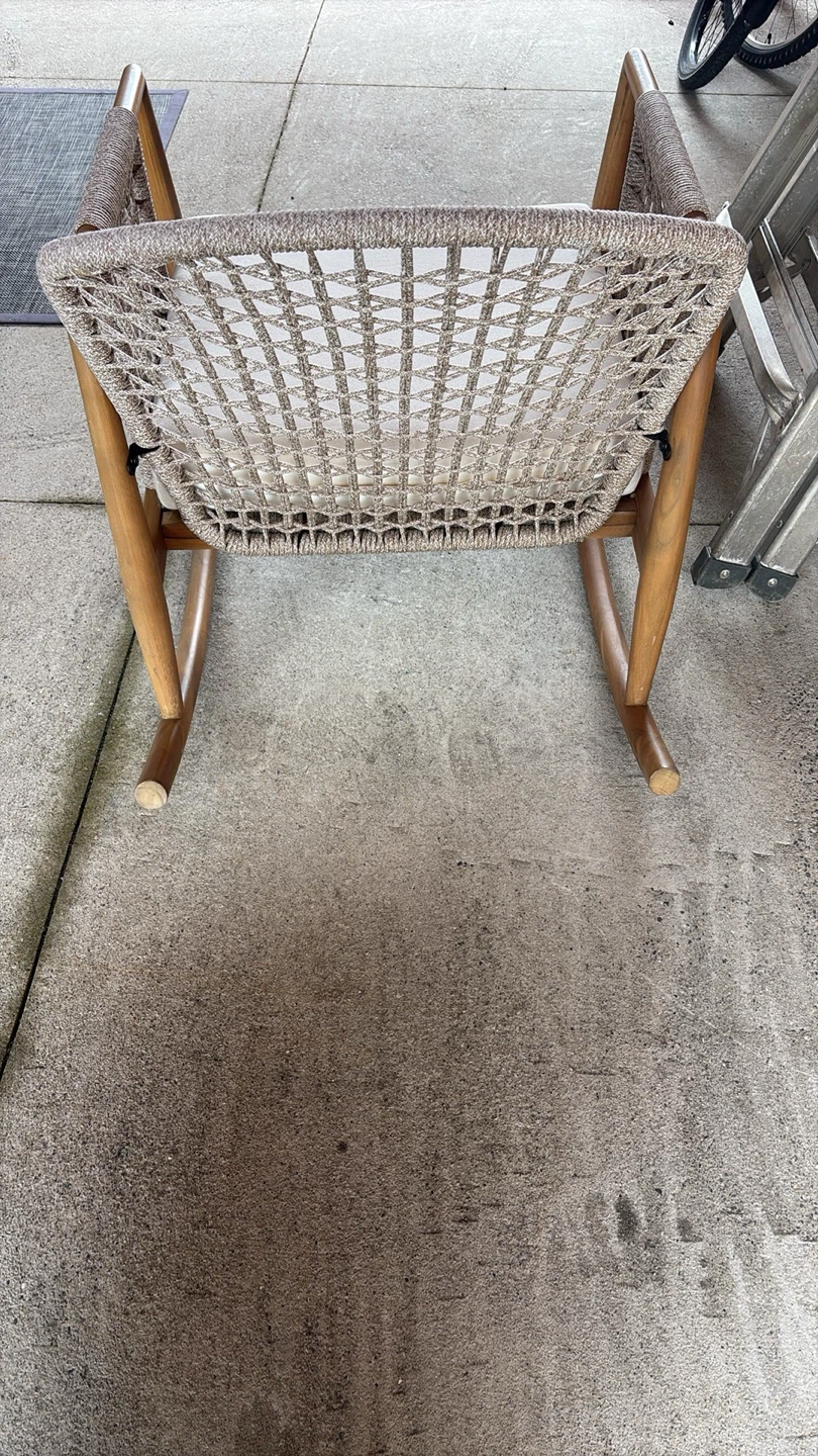 Wooden Rocking Chair with Woven Back - photo 2