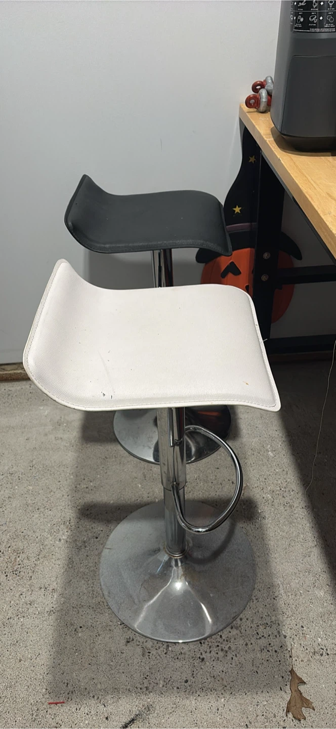 Adjustable Bar Stools (White & Black)