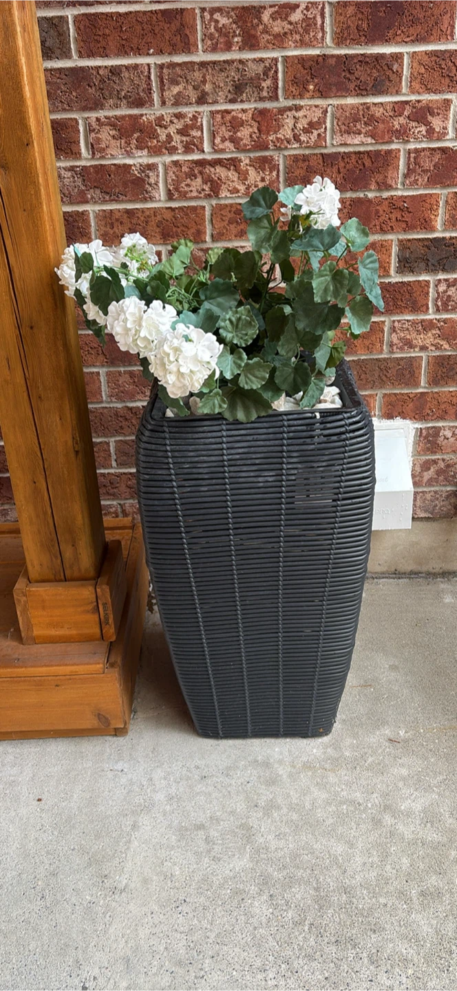 2 Black Woven Planter Basket
