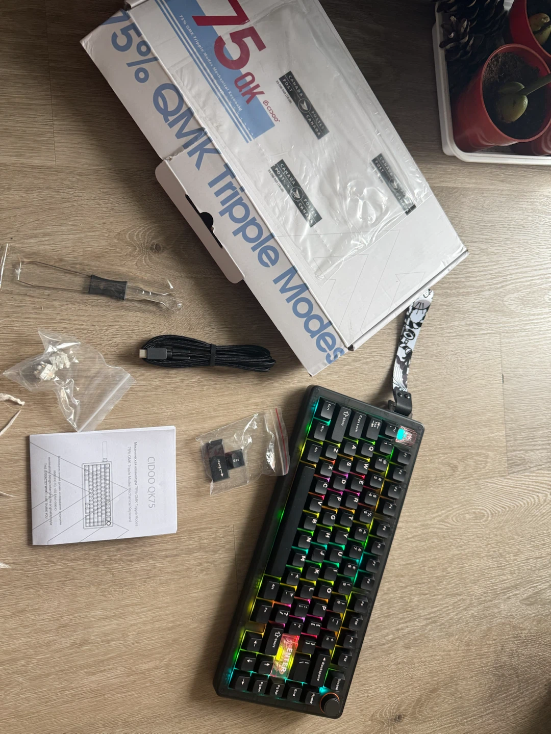 CIDOO 75% QMK Tripple Modes Mechanical Keyboard