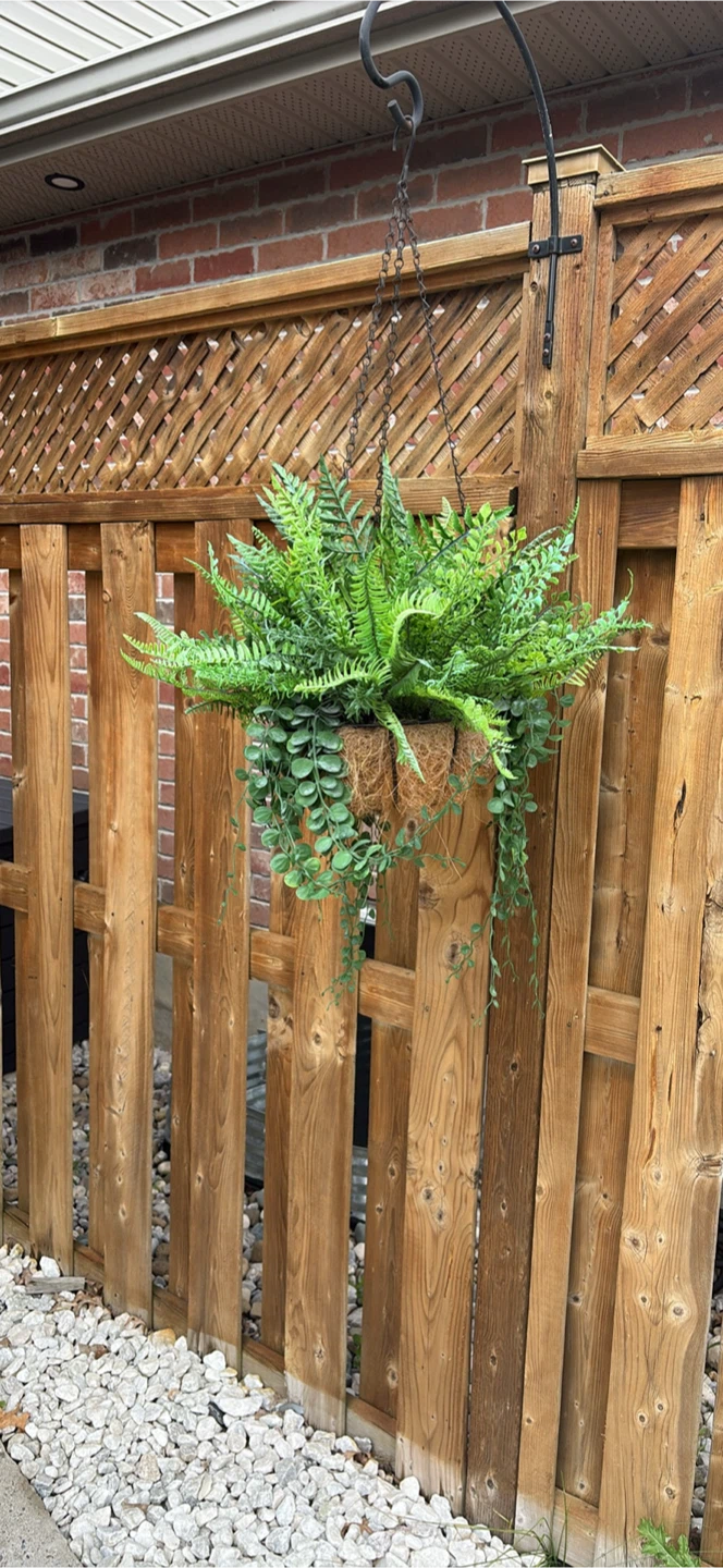 3 Hanging Basket Faux Fern Plant