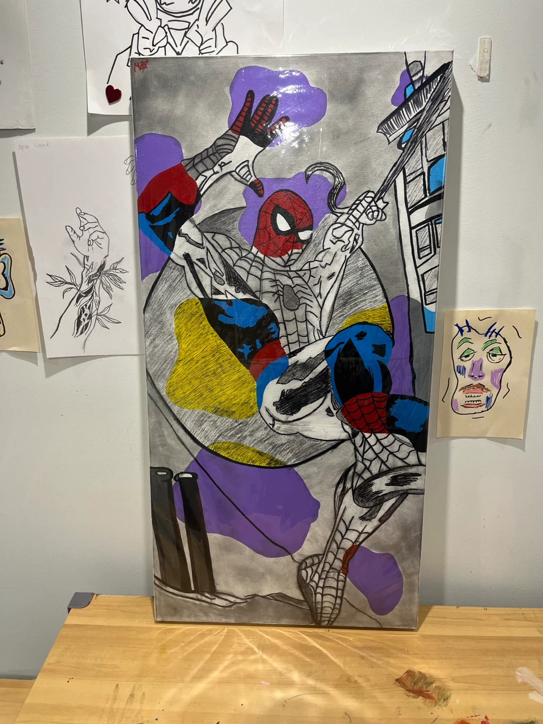 Spider-Man canvas panting (Hand-Painted Fan Art)