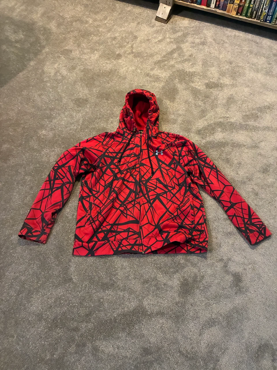 Under Armour Red and Black Zip Hoodie