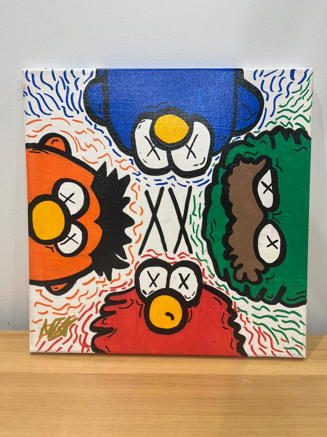 KAWS X Sesame Street painting (hand-painted fan art)