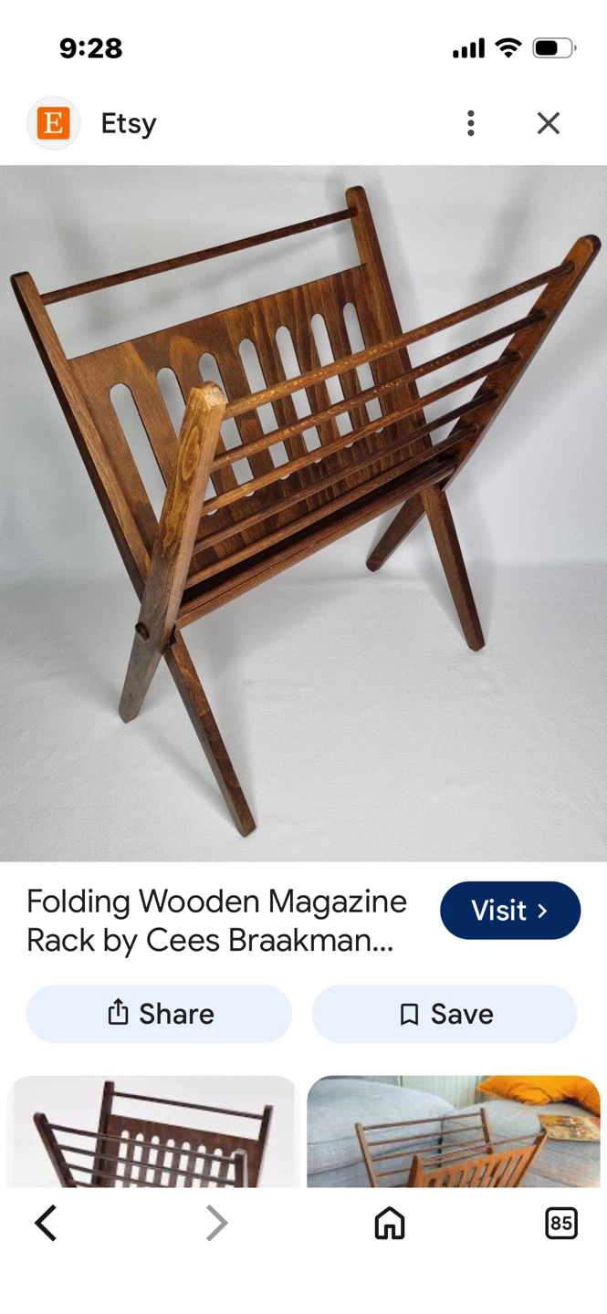 Cees Braakman Mid-Century Folding Magazine Rack - photo 5