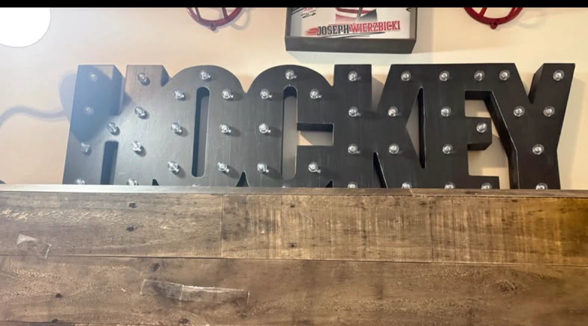 Bouclair Hockey LED Decorative Word Sign