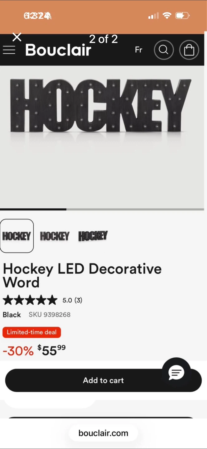 Bouclair Hockey LED Decorative Word Sign - photo 2