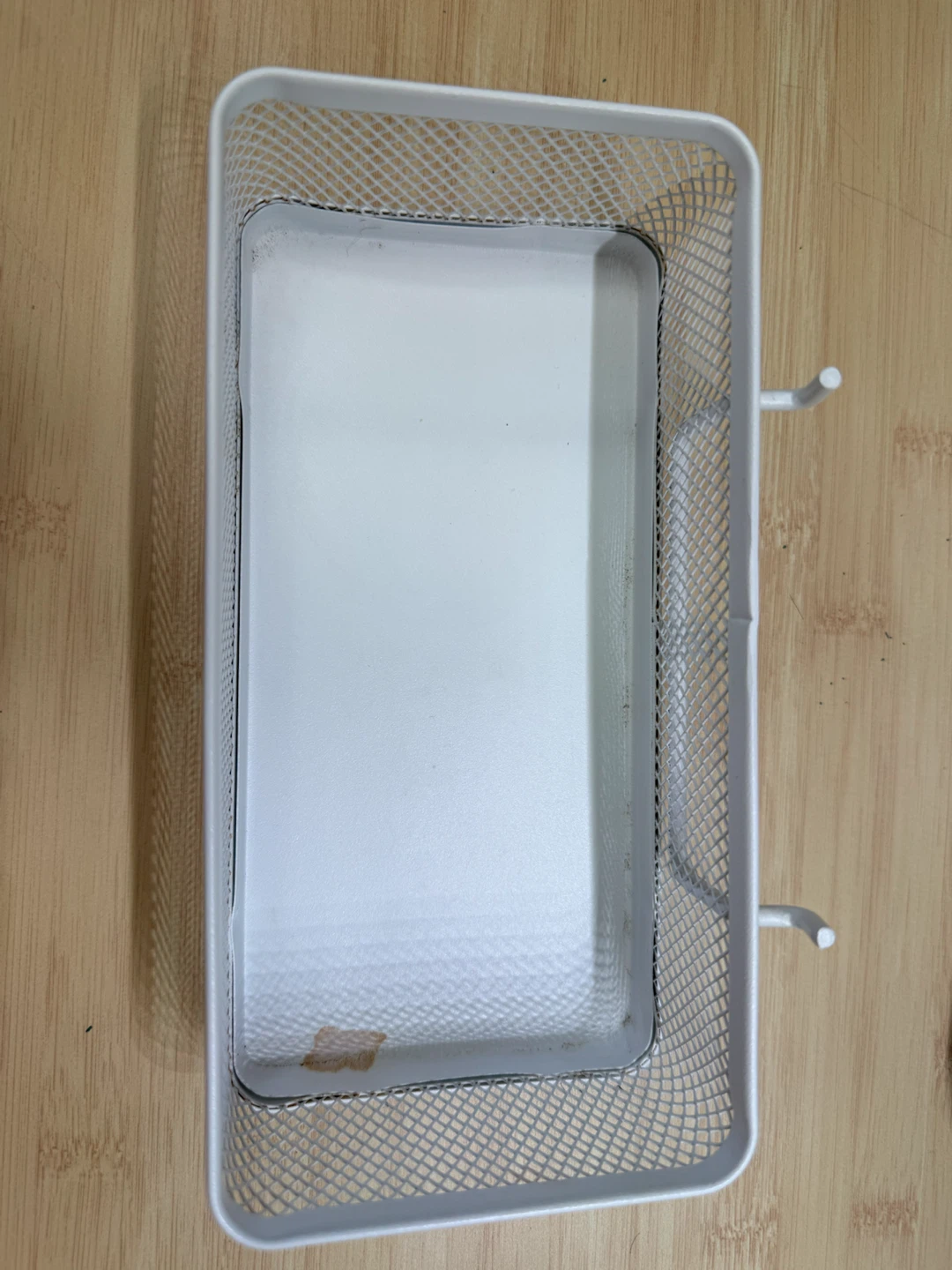 White Metal Mesh Hanging Storage Basket - photo 4