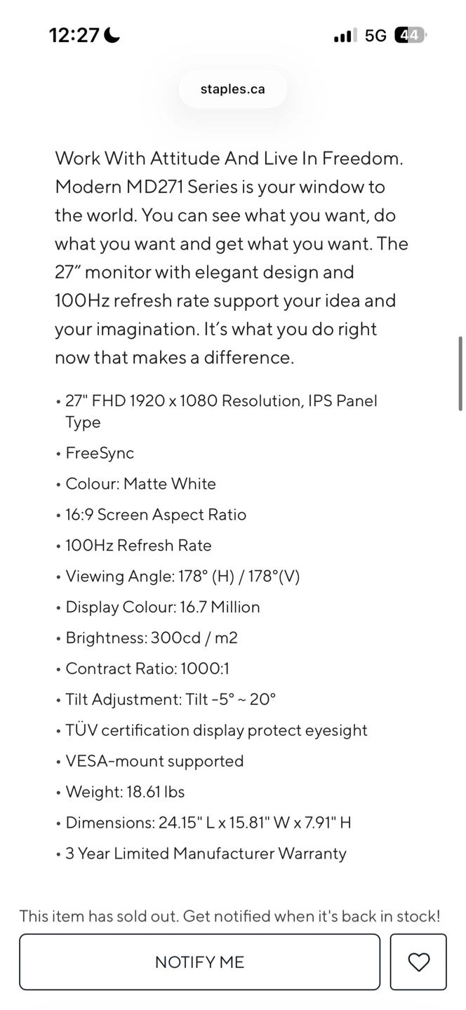 MSI Modern MD271 Series 27" Monitor - photo 2