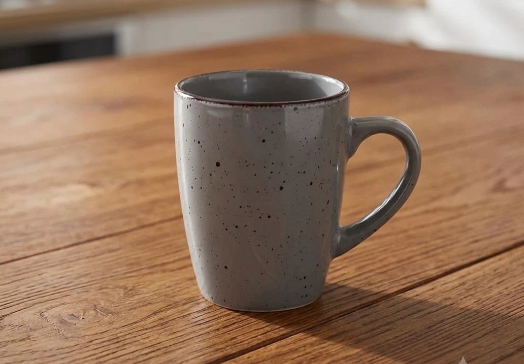 FUN ELEMENTS Grey Ceramic Coffee Mugs - Set of 6