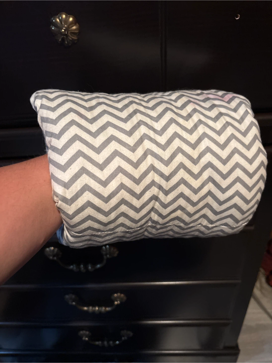 Chevron pattern fabric armrest pillow