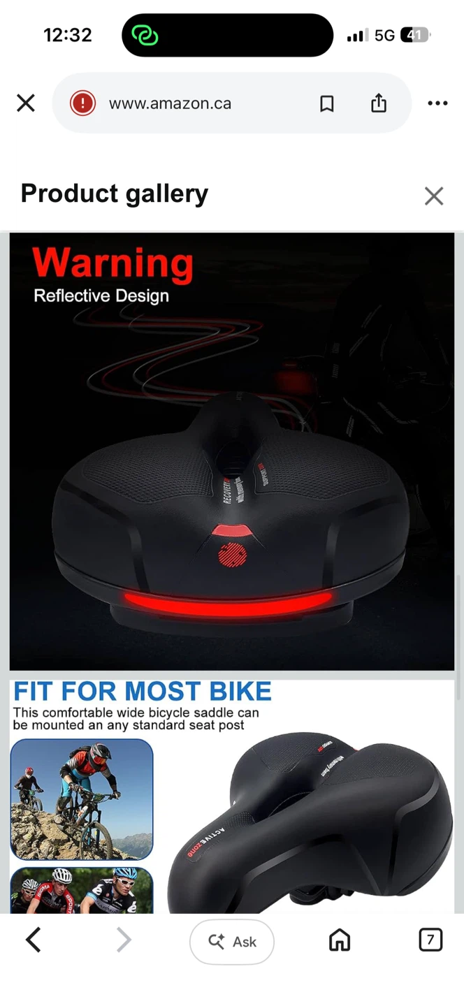 Bike Saddle with Memory Foam - photo 4