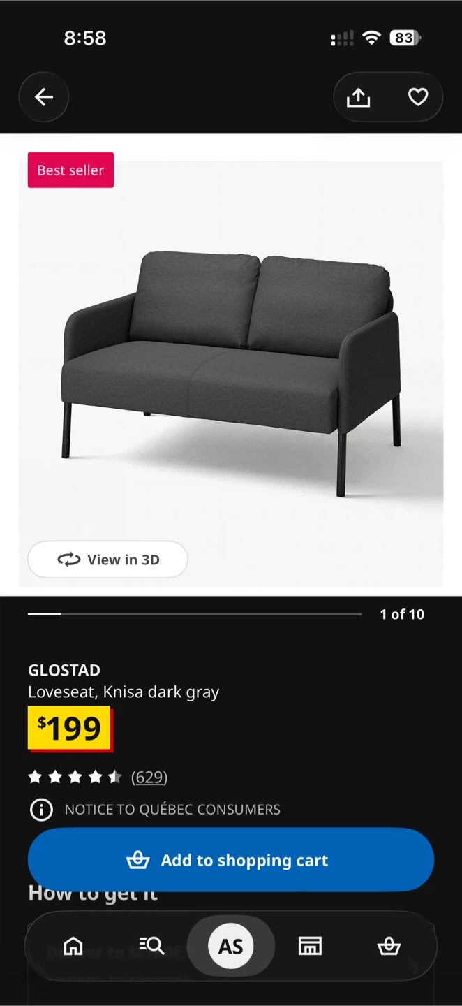 Grey Ikea couch (loveseat) - photo 2