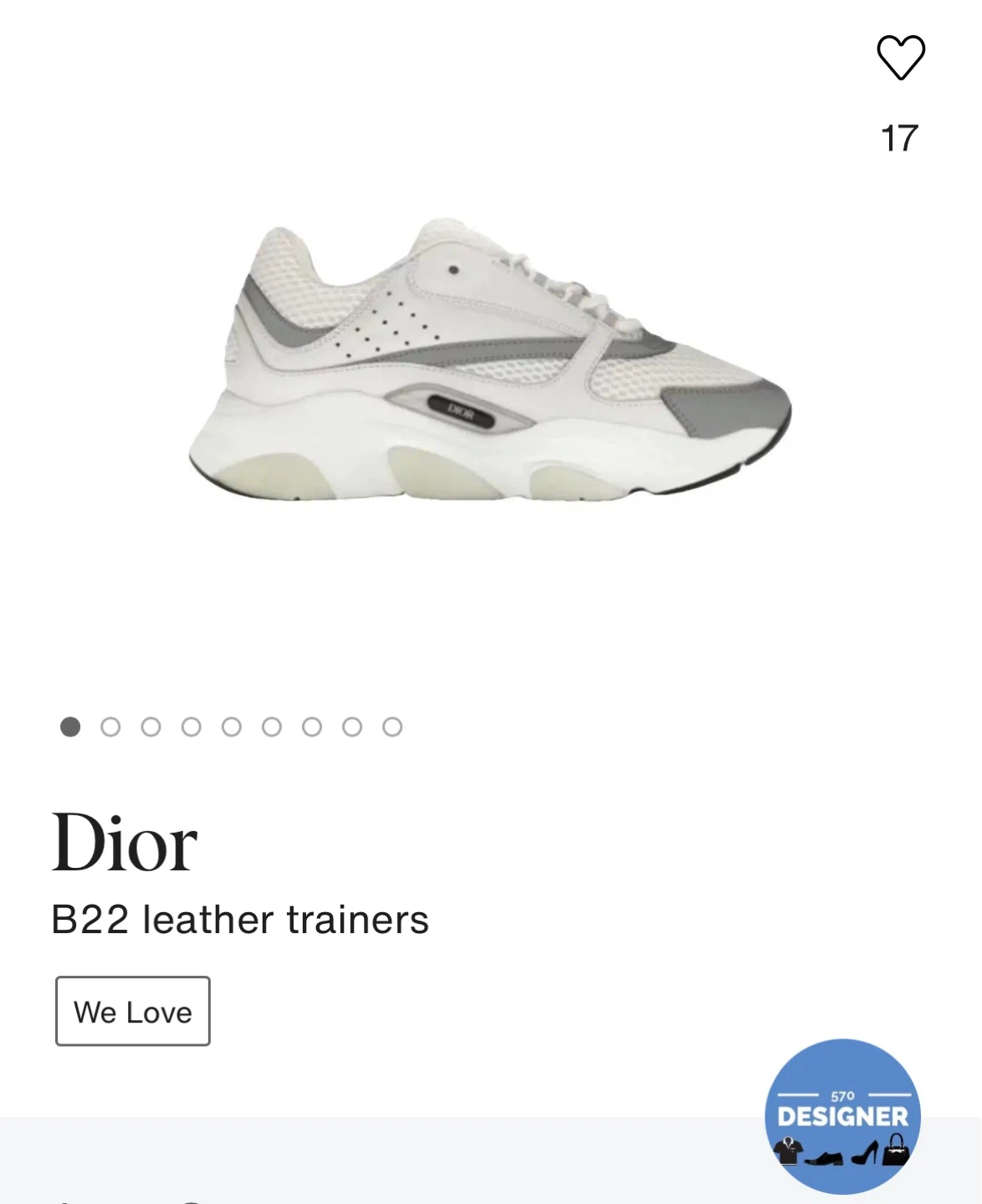 Dior B22 'White Grey' EU Men's 46 Sneakers
