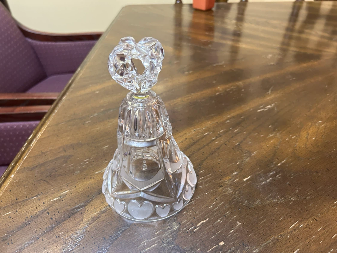 Crystal Heart Wedding Bell
