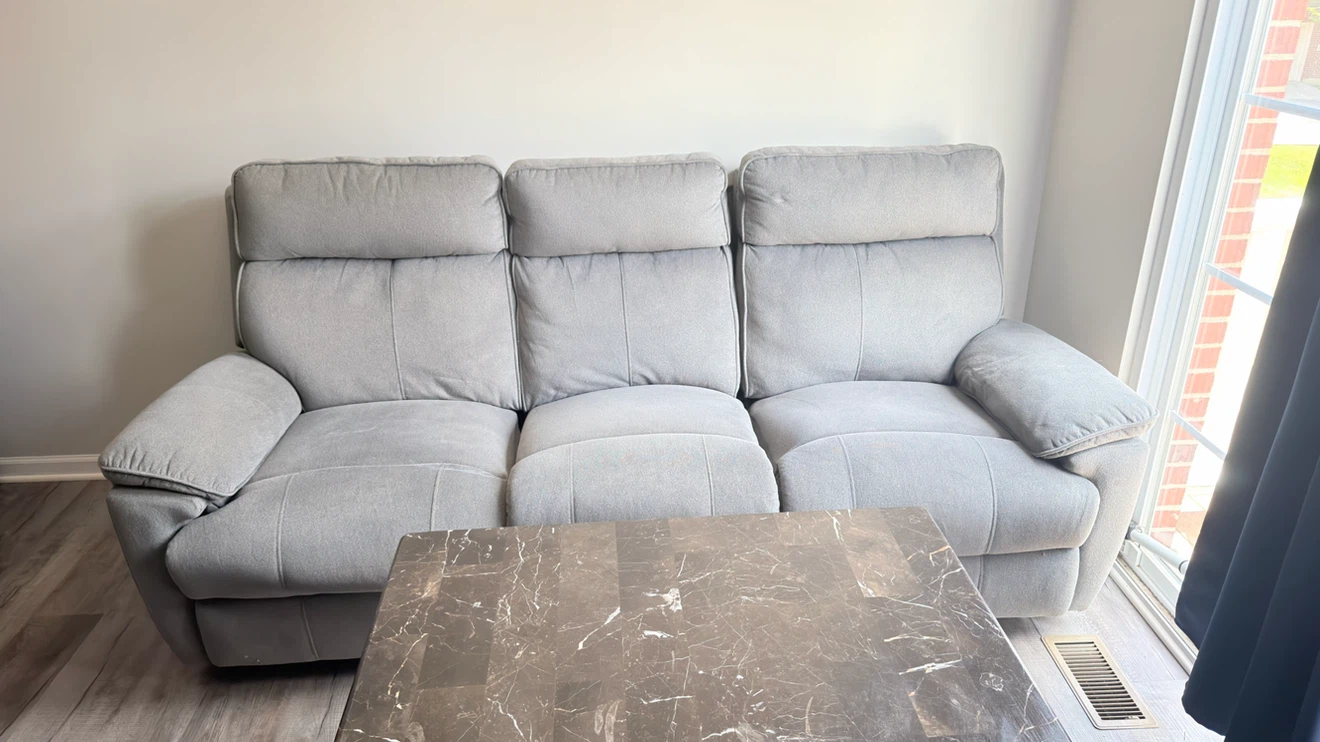 Gray Reclining Sofa - photo 3