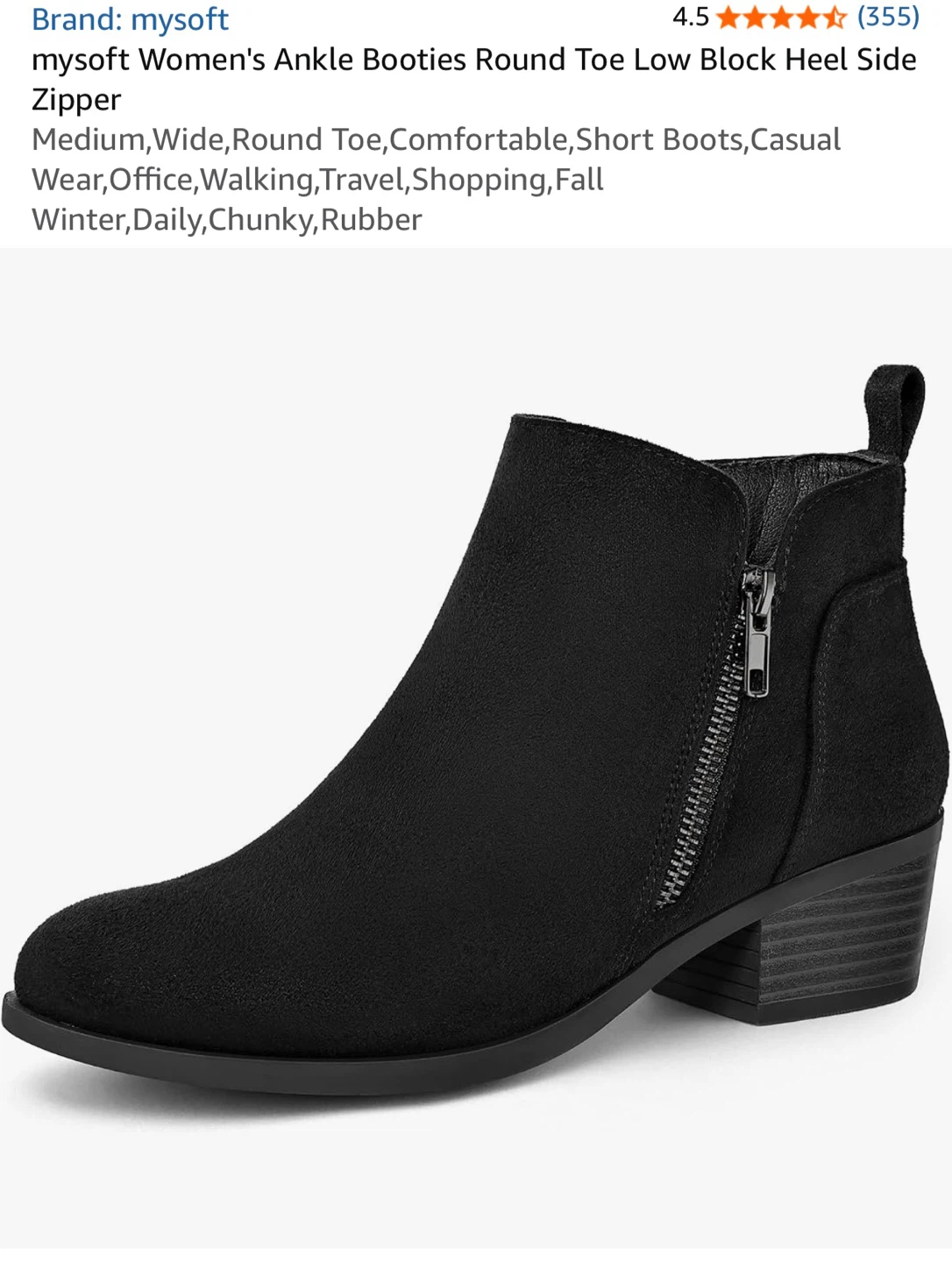 mysoft Women's Black Ankle Booties