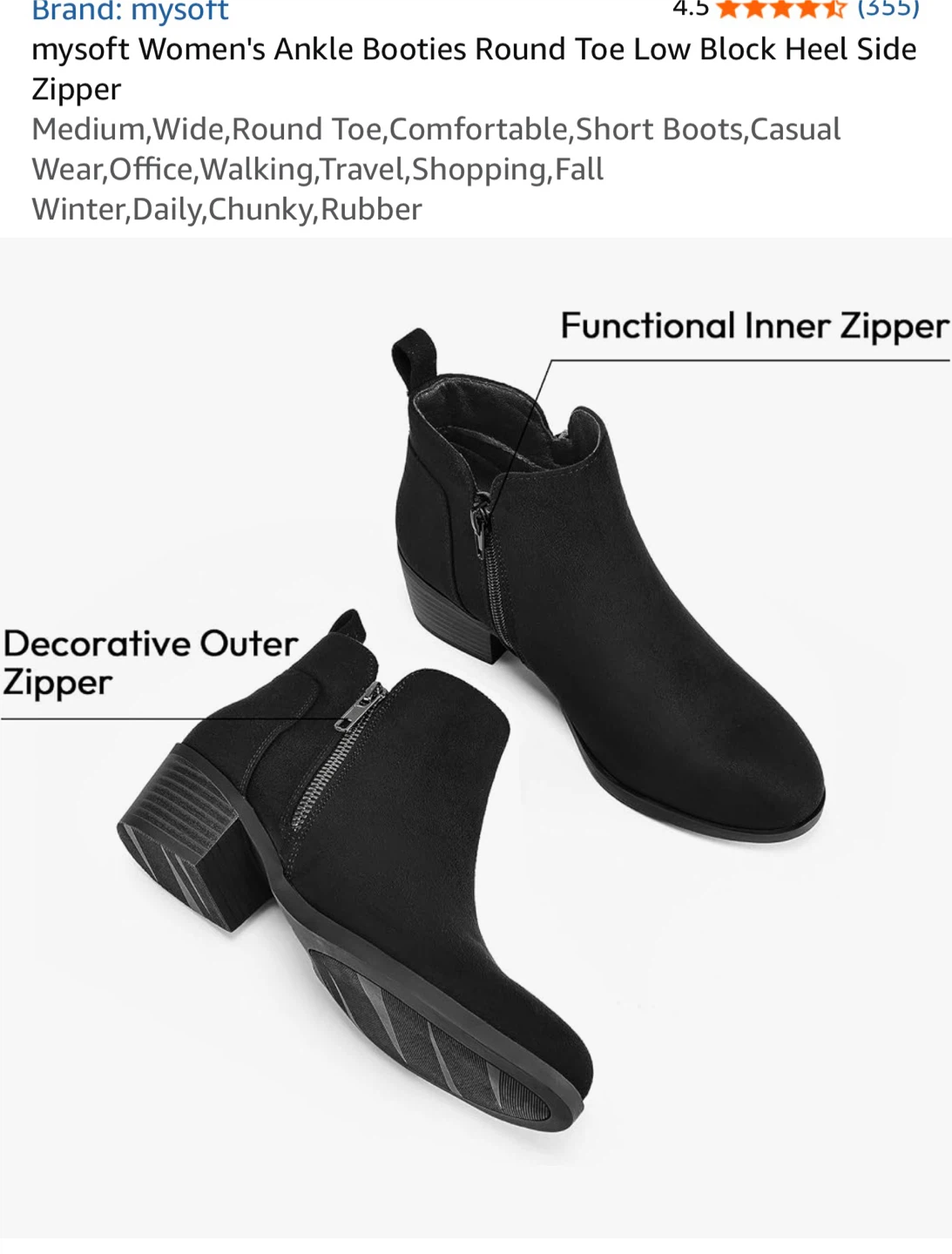 mysoft Women's Black Ankle Booties - photo 4