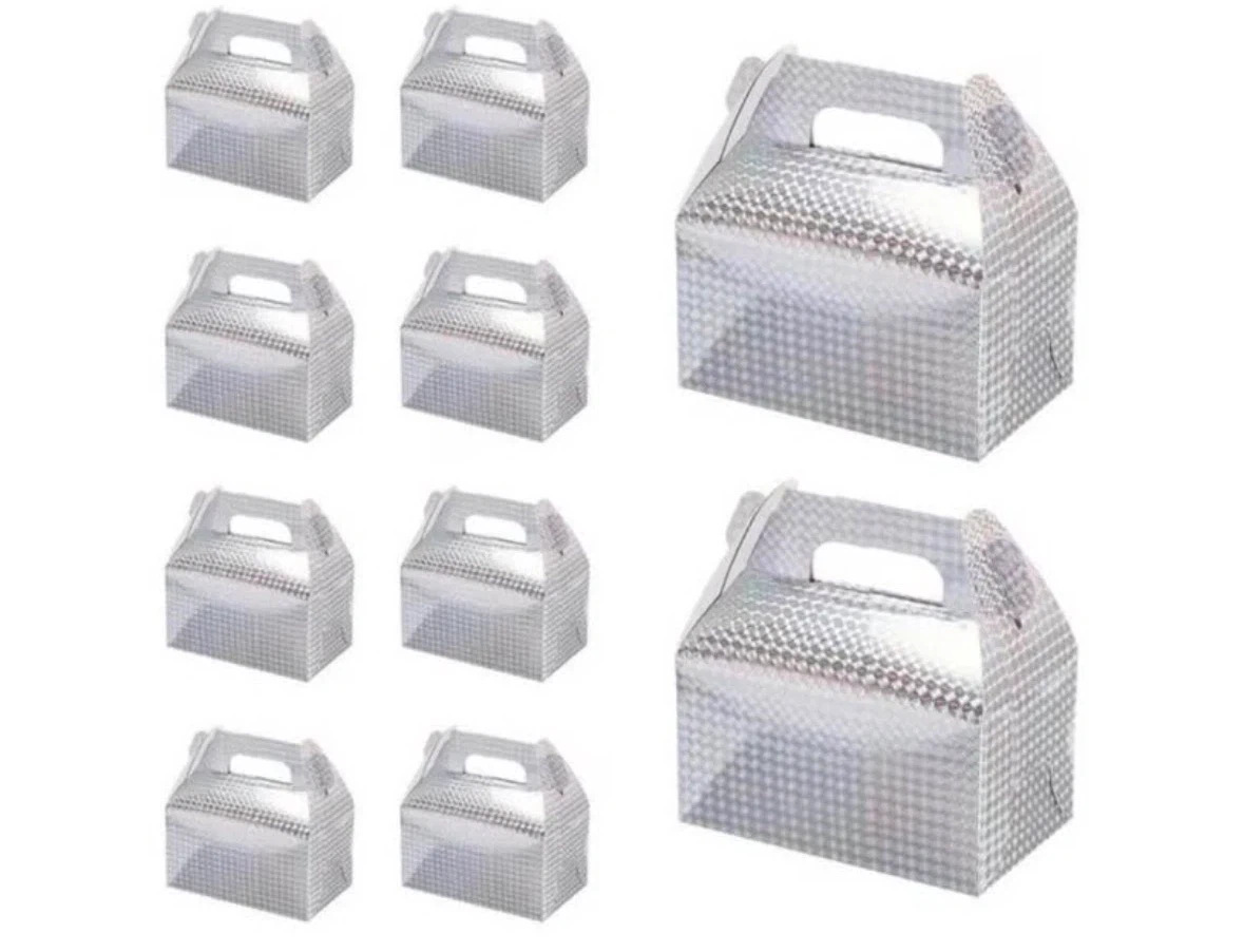 uxcell 10 Pack Iridescent Party Gable Treat Boxes