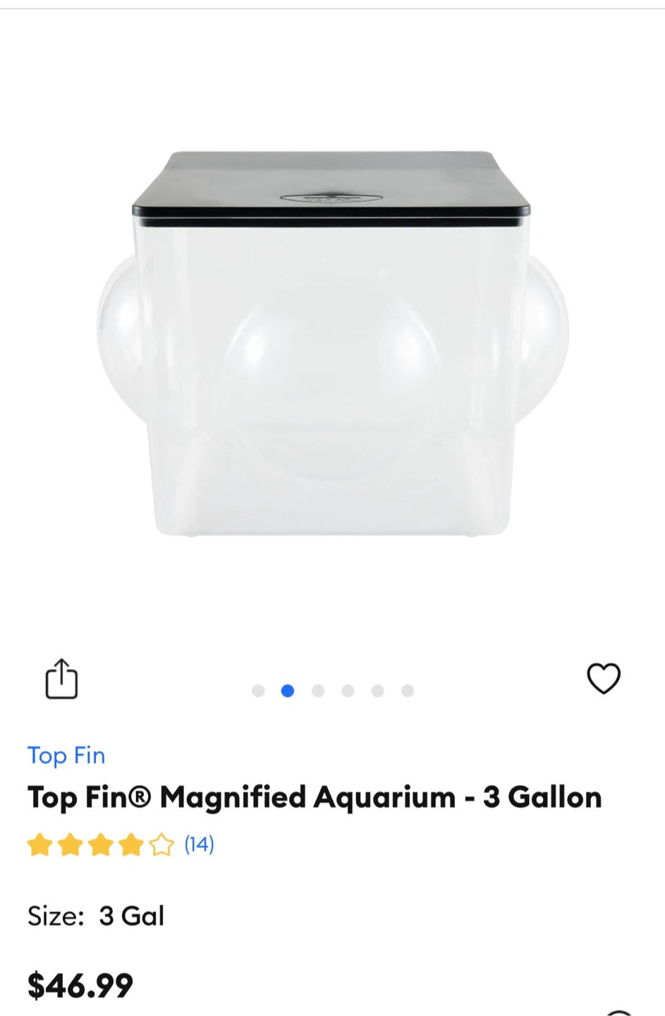 Top Fin Magnified Aquarium - 3 Gallon