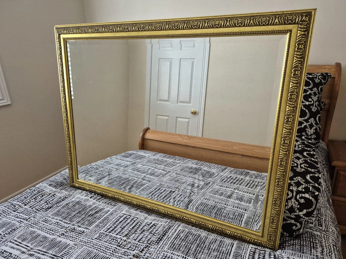 Large ornate gold mirror