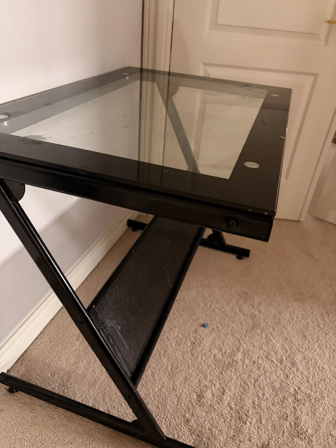 Black Metal and Glass Desk - photo 2