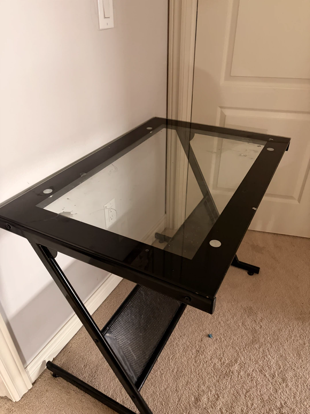 Black Metal and Glass Desk - photo 3