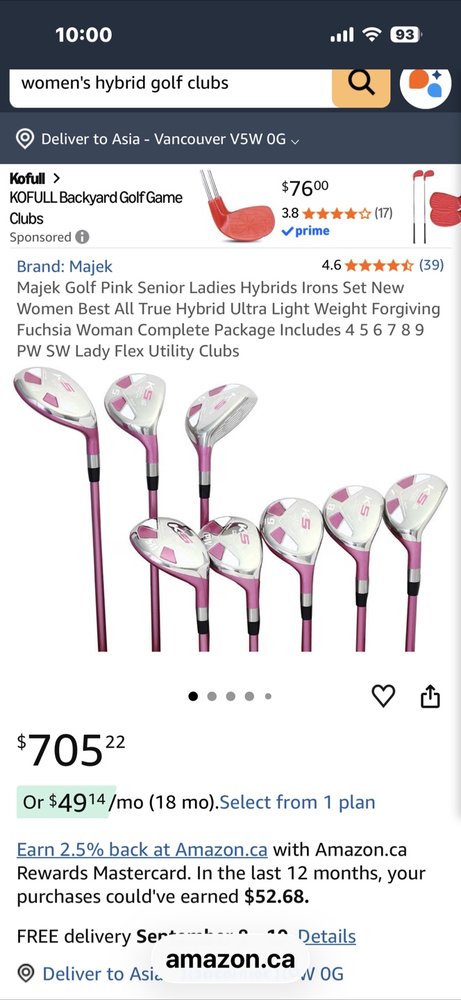 Majek Golf Pink Senior Ladies Hybrids Irons Set