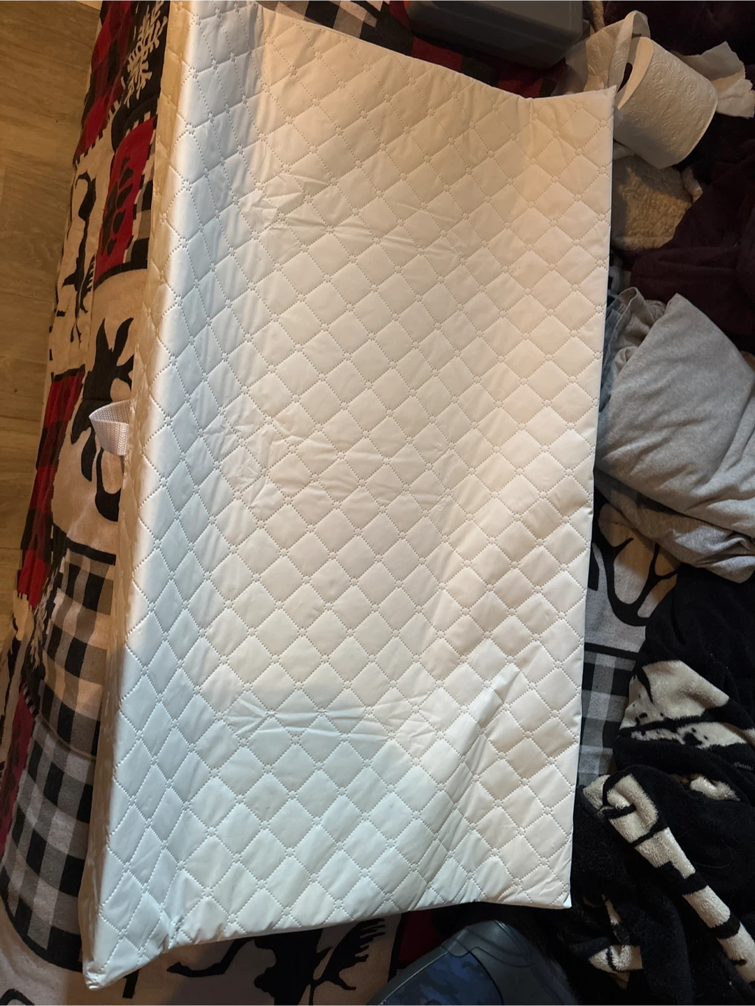 White Quilted Baby Changing Pad