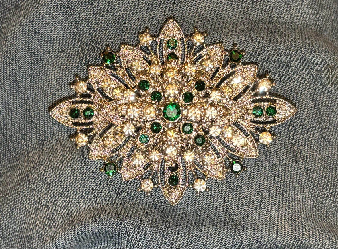 Green Emerald Brooch