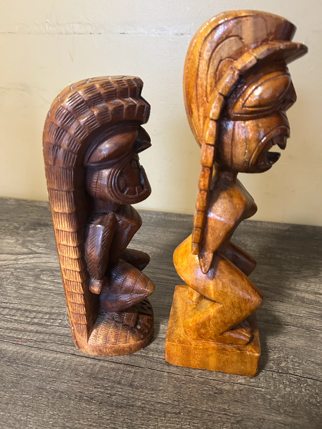 Lot of 2 Wooden Tiki Figurines - photo 4