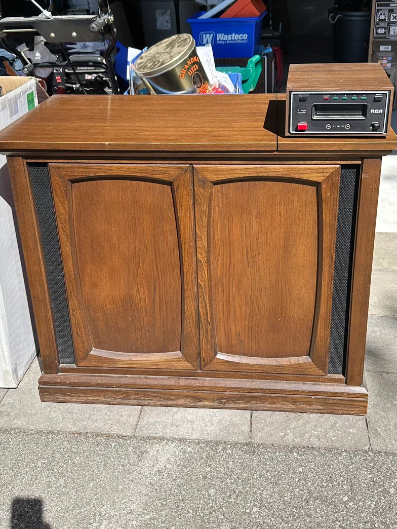 Vintage Garrard Record Player Turntable Stereo System Console