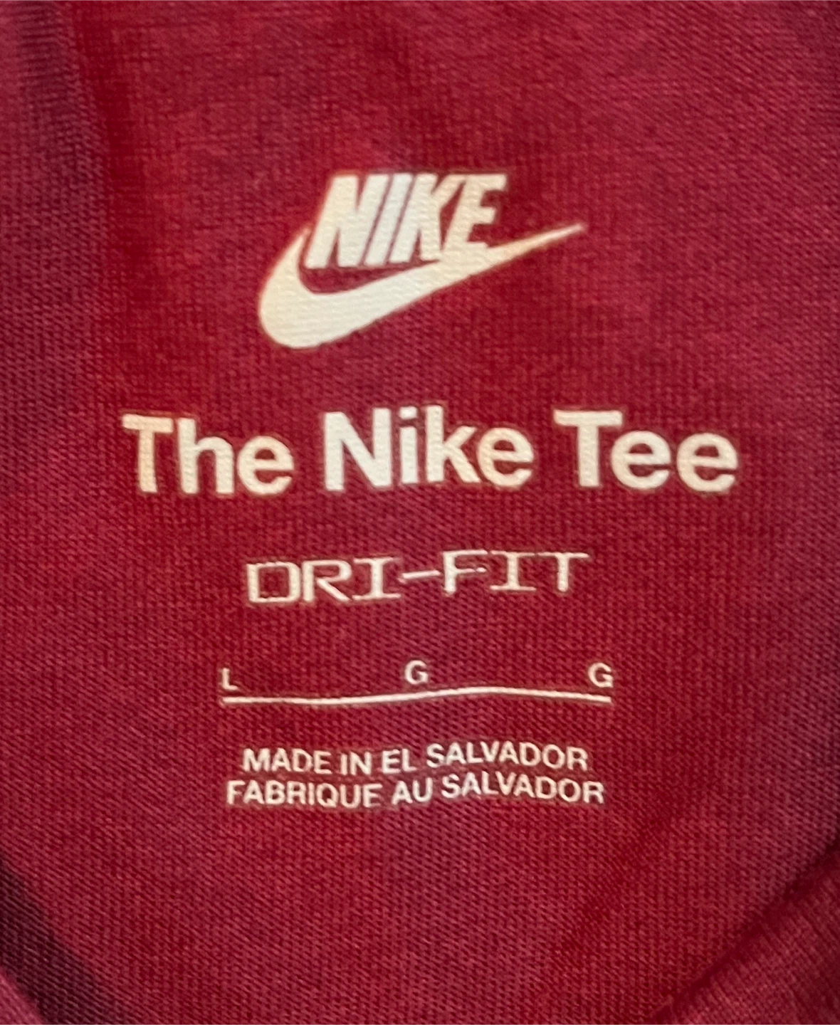 Nike Dri-Fit T-Shirt - Maroon - Large - photo 3