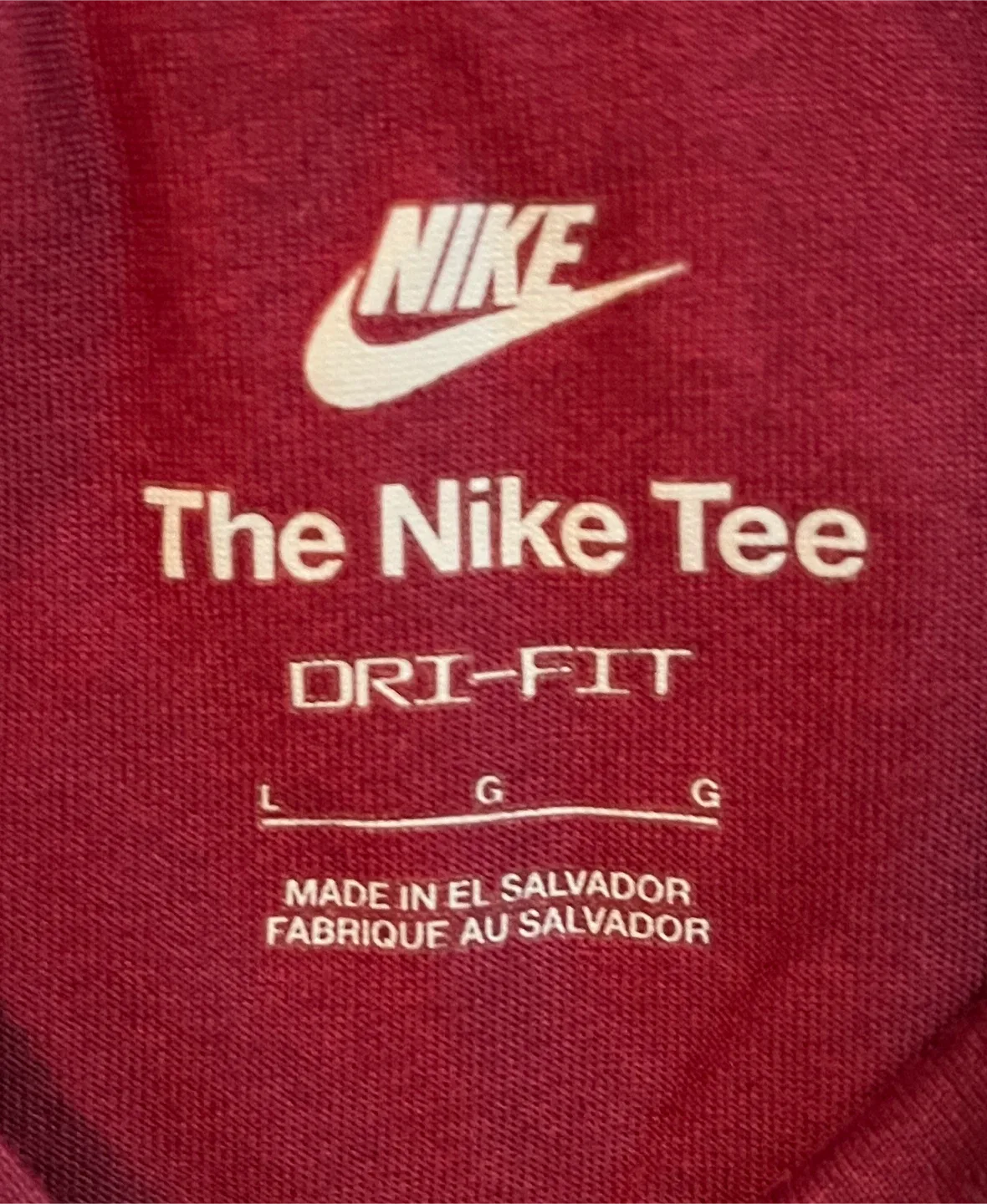 Nike Dri-Fit T-Shirt - Maroon - Large - photo 3