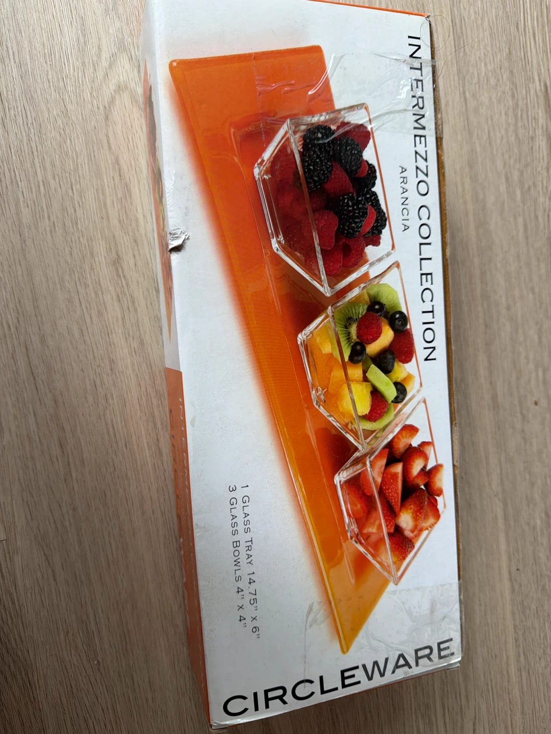 Circleware Intermezzo Collection Arancia Glass Tray with 3 Bowls - photo 2