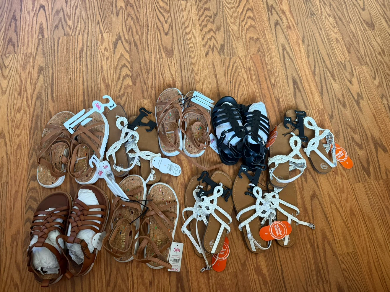 Wonder Nation & Justice Girls Sandals - Size 2 & 3