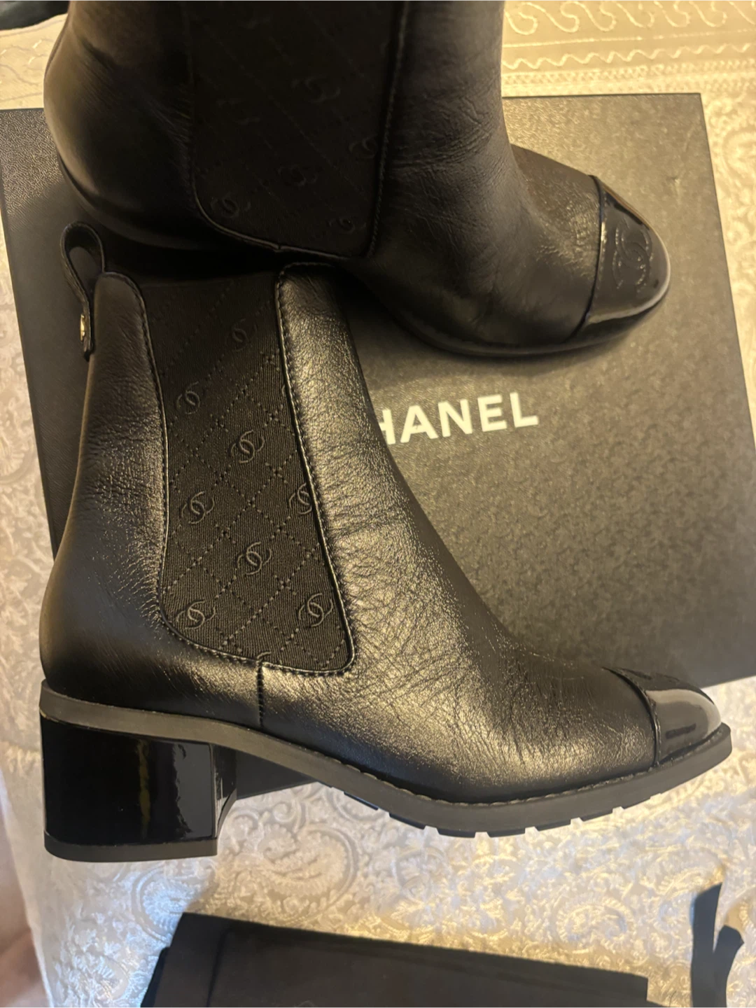 Chanel Black Leather Chelsea Boots - photo 5