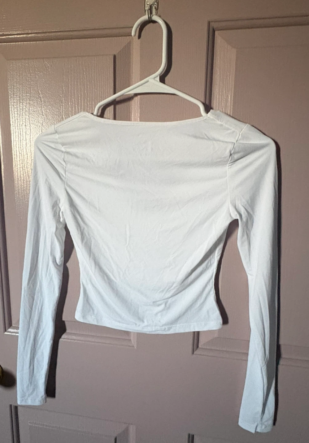 Ardene White Long Sleeve V-Neck Top XS/TP - photo 2