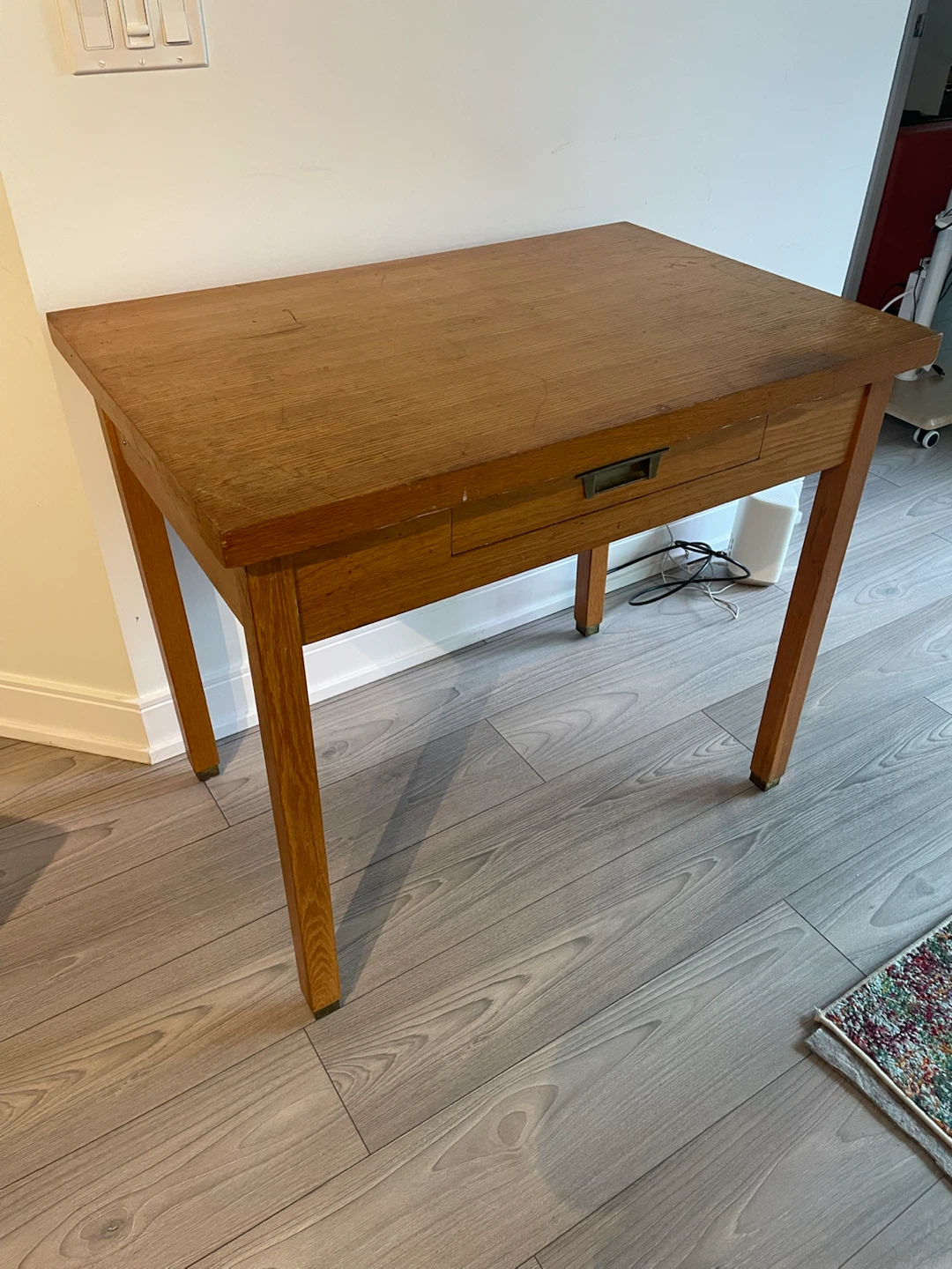 Wooden Desk with Single Drawer - photo 2