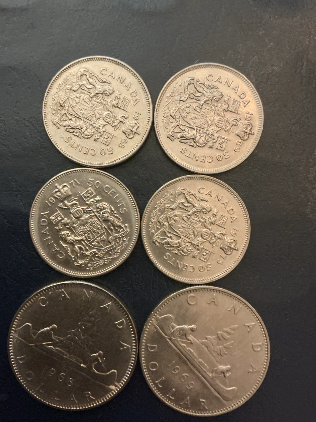 Collection of Canadian 50 Cent and 1 Dollar Coins