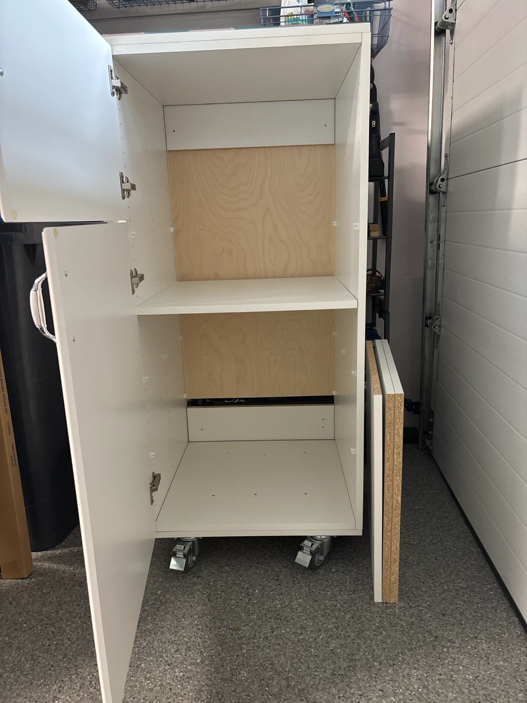 White rolling storage cabinet with two doors - photo 2
