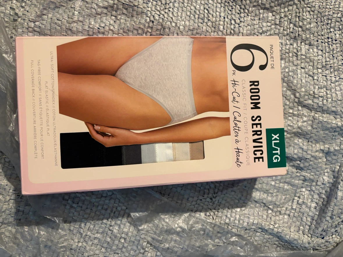 Room Service Classic Fit Hi-Cut Panties - XL/TG (6 Pack)