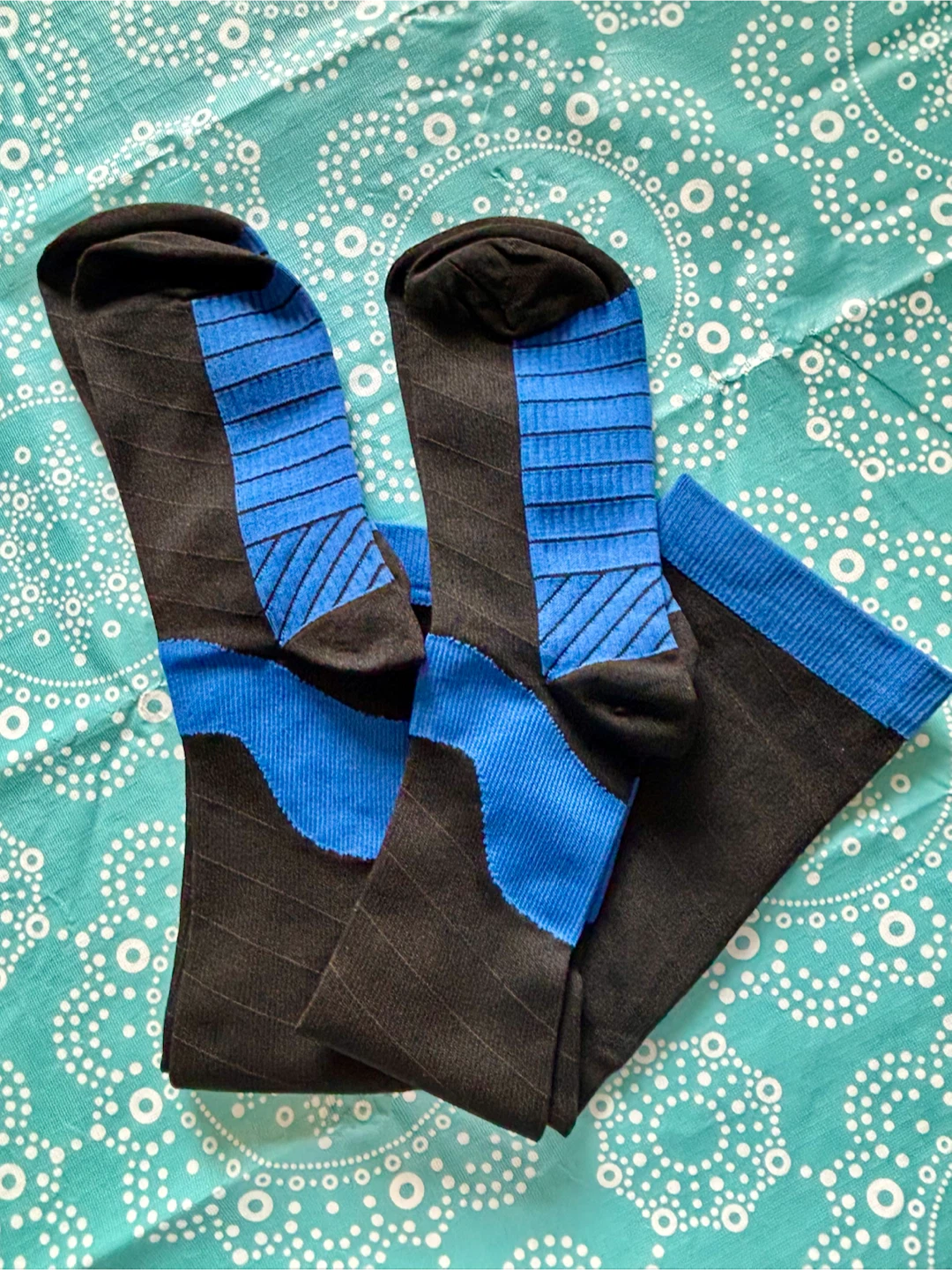 Black and Blue Compression Socks